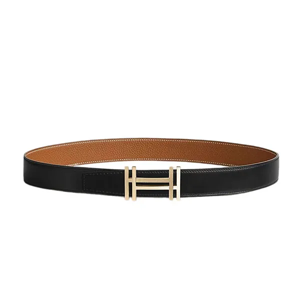 Thắt Lưng Nam H Au Carre Belt Buckle & Reversible Leather Strap 32mm Màu Nâu Đen Size 85 - Thắt lưng - Vua Hàng Hiệu