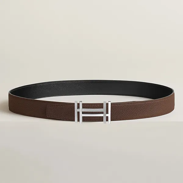Thắt Lưng Nam Hermès H Au Carre Belt Buckle & Reversible Leather Strap 32mm Silver Màu Nâu Đen Size 90 - Thắt lưng - Vua Hàng Hiệu