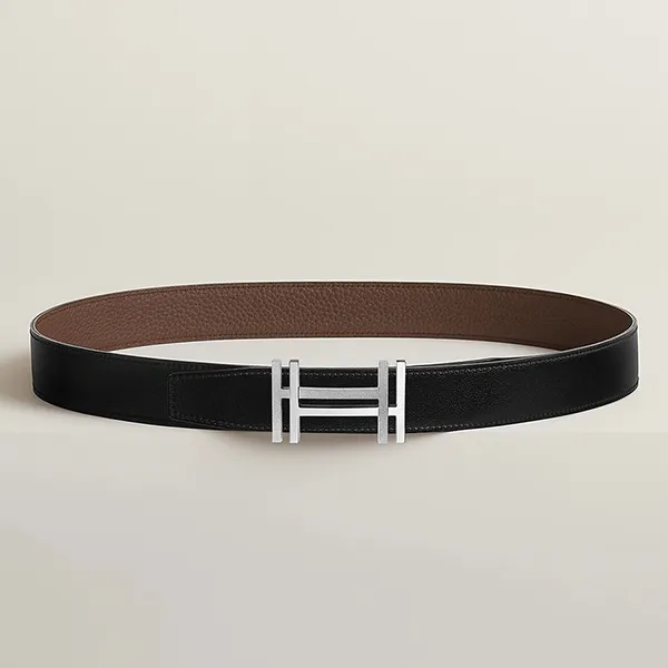 Thắt Lưng Nam Hermès H Au Carre Belt Buckle & Reversible Leather Strap 32mm Silver Màu Nâu Đen Size 90 - Thắt lưng - Vua Hàng Hiệu