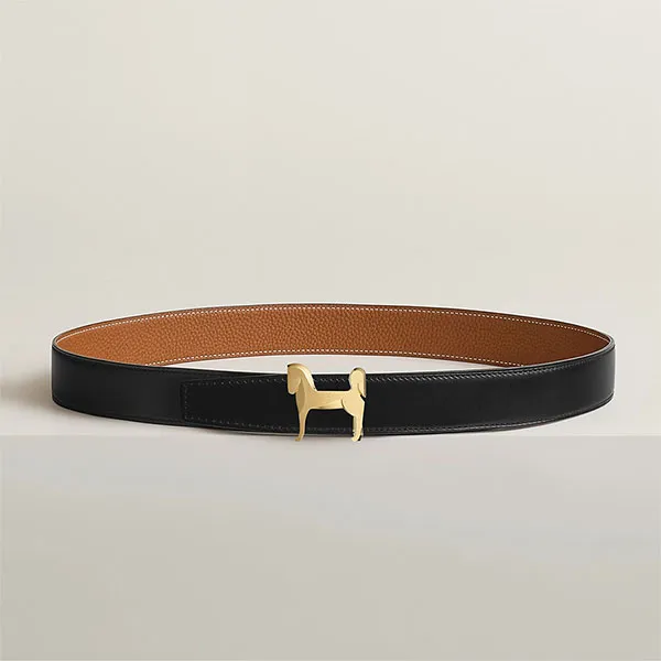 Thắt Lưng Nam Hermès Panache Belt Buckle & Reversible Leather Strap 32mm Màu Đen Nâu Size 85 - Thắt lưng - Vua Hàng Hiệu
