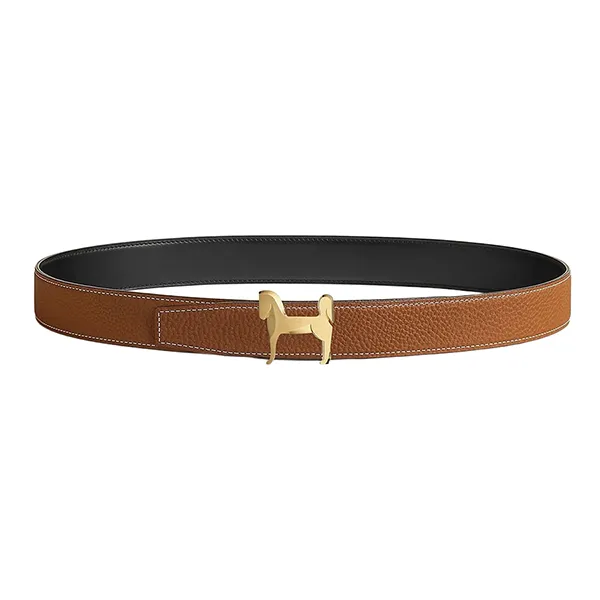 Thắt Lưng Nam Hermès Panache Belt Buckle & Reversible Leather Strap 32mm Màu Đen Nâu Size 85 - Thắt lưng - Vua Hàng Hiệu