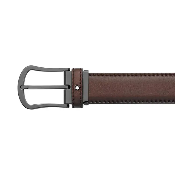 Thắt Lưng Nam Montblanc 126038 Rounded Matt Satinless Steel Black PVD Pin Buckle Belt Màu Nâu Size 120 - Thắt lưng - Vua Hàng Hiệu