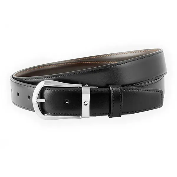 Thắt lưng Nam Montblanc Belts Black Brown 30mm MB118425 Màu Nâu Đen - Thắt lưng - Vua Hàng Hiệu