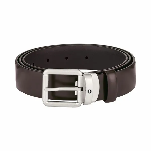 Thắt Lưng Nam Montblanc Brushed Brown 30mm Leather Belt MB129452 Màu Nâu - Thắt lưng - Vua Hàng Hiệu