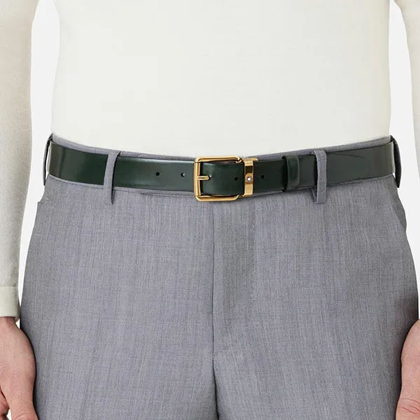 Thắt Lưng Nam Montblanc Brushed Green 3cm Leather Belt MB129454 Màu Xanh Lá - Thắt lưng - Vua Hàng Hiệu