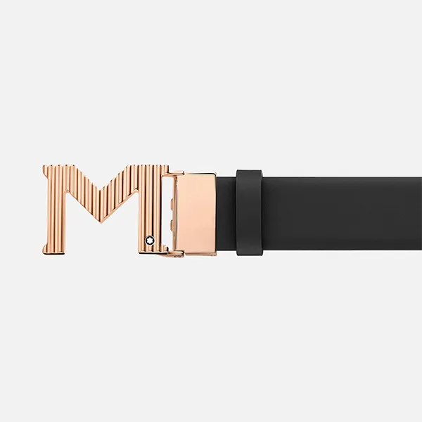 Thắt Lưng Nam Montblanc M Buckle Brown Black 35mm Reversible Leather Belt MB129448 Màu Nâu Đen - Thắt lưng - Vua Hàng Hiệu