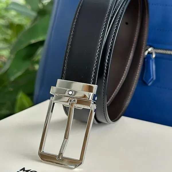Thắt Lưng Nam Montblanc Men's Reversible Leather Belt 118914 Màu Đen Nâu - Thắt lưng - Vua Hàng Hiệu
