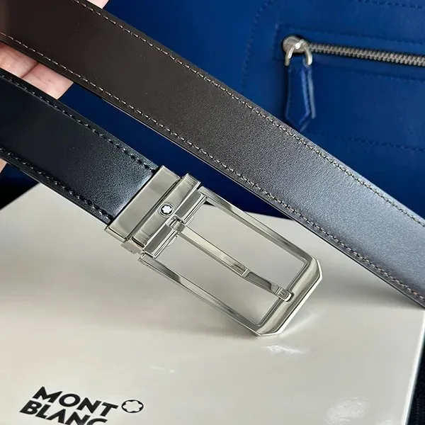 Thắt Lưng Nam Montblanc Men's Reversible Leather Belt 118914 Màu Đen Nâu - Thắt lưng - Vua Hàng Hiệu