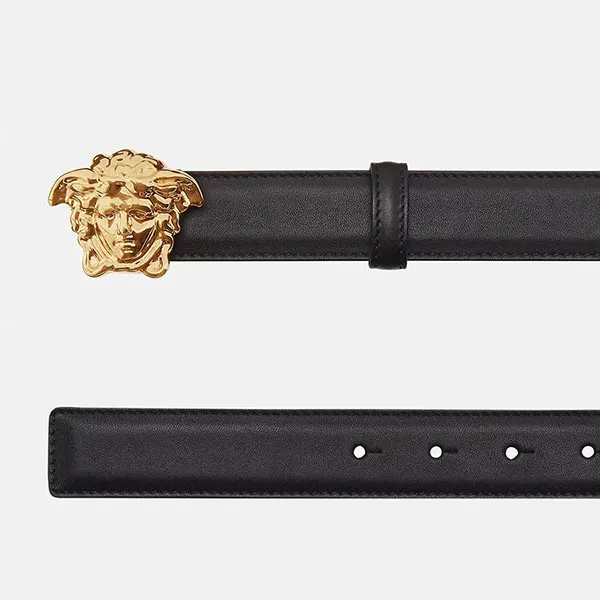 Thắt Lưng Versace La Medusa Logo Belt Gold Black DCU4747-DVTP1-KVO41 Bản 4cm Màu Đen Vàng Size 90