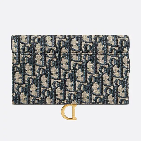 Túi Cầm Tay Dior Small Saddle Pouch Chain S5614CTZQ-M928 Màu Xanh - Túi xách - Vua Hàng Hiệu