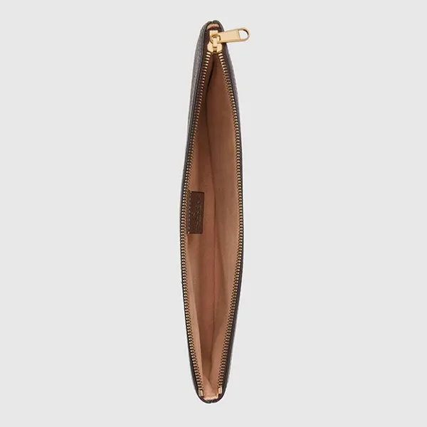Túi Cầm Tay Gucci Ophidia Clutch Logo Print Bag Màu Be Nâu - Túi xách - Vua Hàng Hiệu