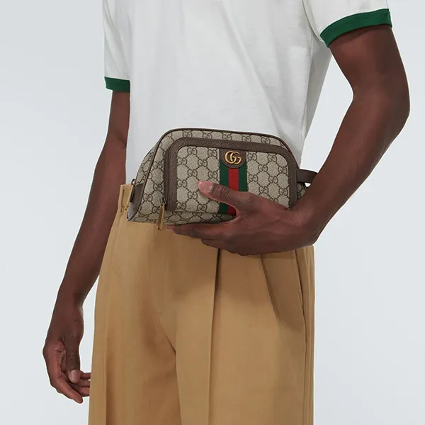 Túi Cầm Tay Nam Gucci GG Ophidia Toiletry Case 751811 96IWT 8745 Màu Nâu - Túi xách - Vua Hàng Hiệu