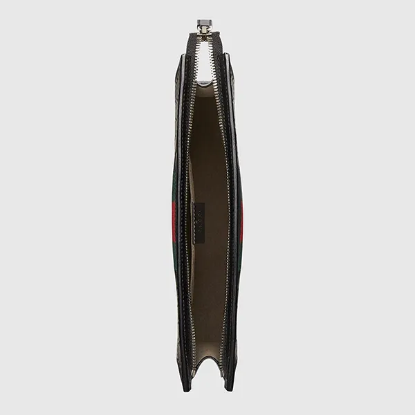 Túi Cầm Tay Nam Gucci Signature Web Pouch 475316-CWCLN-1060 Màu Đen