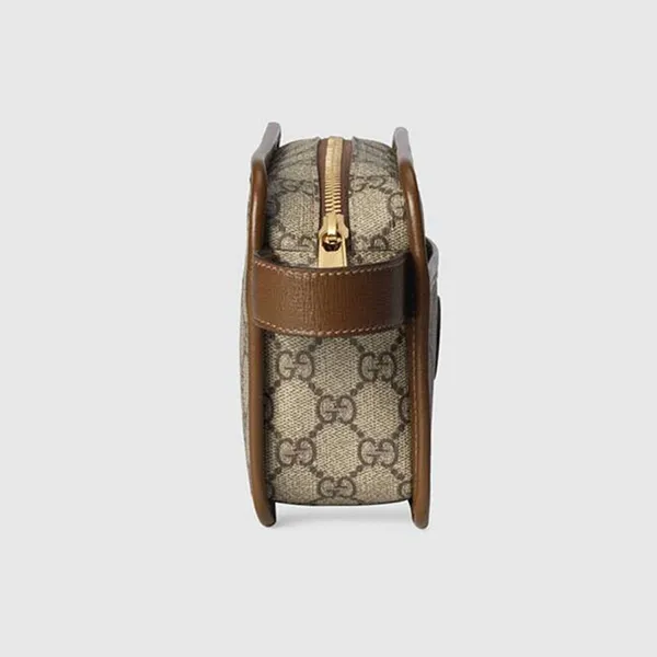 Túi Cầm Tay Nam Gucci Travel Pouch With Interlocking G Màu Nâu - Túi xách - Vua Hàng Hiệu