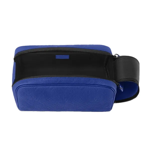 Túi Cầm Tay Nam Louis Vuitton LV Dopp Kit Da Taurillon Màu Xanh Blue - Túi xách - Vua Hàng Hiệu