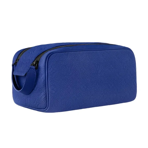 Túi Cầm Tay Nam Louis Vuitton LV Dopp Kit Da Taurillon Màu Xanh Blue - Túi xách - Vua Hàng Hiệu