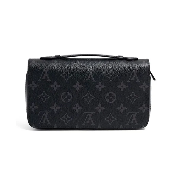 Túi Cầm Tay Nam Louis Vuitton LV M61698 Wallet Round Zip Long Wallet Monogram Eclipse Zippy Màu Đen - Túi xách - Vua Hàng Hiệu