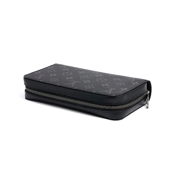 Túi Cầm Tay Nam Louis Vuitton LV M61698 Wallet Round Zip Long Wallet Monogram Eclipse Zippy Màu Đen - Túi xách - Vua Hàng Hiệu