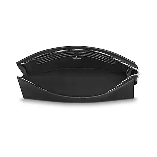 Túi Cầm Tay Nam Louis Vuitton LV Pochette Voyage MM In Taiga Leather Màu Đen - Túi xách - Vua Hàng Hiệu
