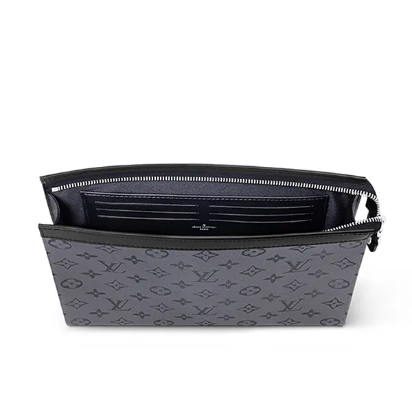 Túi Cầm Tay Nam Louis Vuitton LV Pochette Voyage MM M69535 Màu Xám