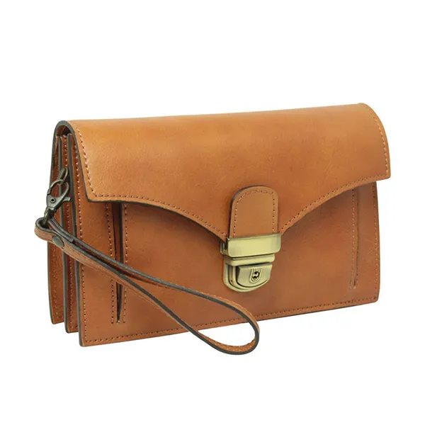 Túi Cầm Tay Old Angler Leather Clutch 073989CO Màu Nâu