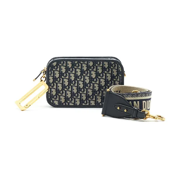 Túi Đeo Chéo Dior Quake Pouch With Dior Shoulder Strap Màu Xanh Be - Túi xách - Vua Hàng Hiệu