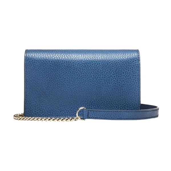 Túi Đeo Chéo Nữ Gucci Interlocking Leather Chain Crossbody Bag 510314-CAO0G-4231 Màu Xanh Coban