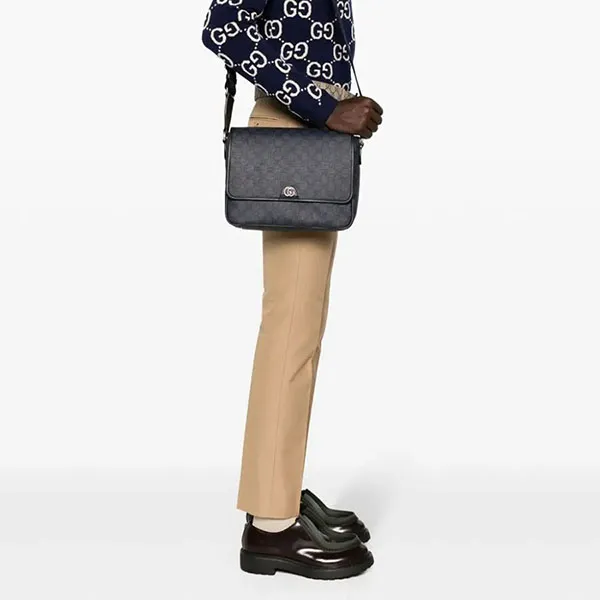 Túi Đeo Chéo Gucci Medium Ophidia Messenger Bag Màu Xanh Navy