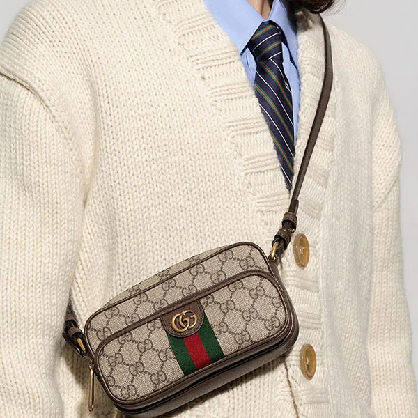 Túi Đeo Chéo Gucci Ophidia Mini Bag GG 722557 96IWT 8745 Màu Nâu - Túi xách - Vua Hàng Hiệu