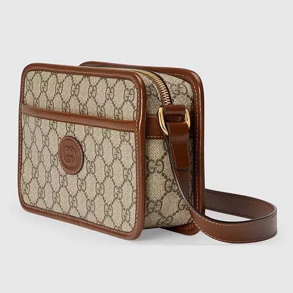Túi Đeo Chéo Gucci With Interlocking 658572 92TCG 8563 Màu Nâu Be - Túi xách - Vua Hàng Hiệu