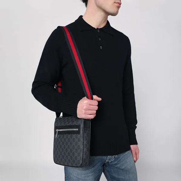 Túi Đeo Chéo Nam Gucci GG Black Messenger Bag Màu Đen - Túi xách - Vua Hàng Hiệu