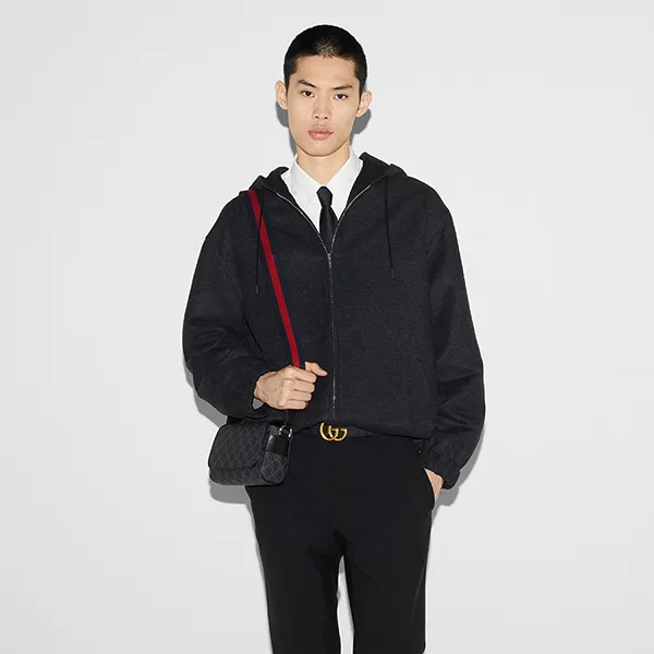 Túi Đeo Chéo Nam Gucci GG Black Mini Bag 791741 FADJA 1042 Màu Đen - Túi xách - Vua Hàng Hiệu