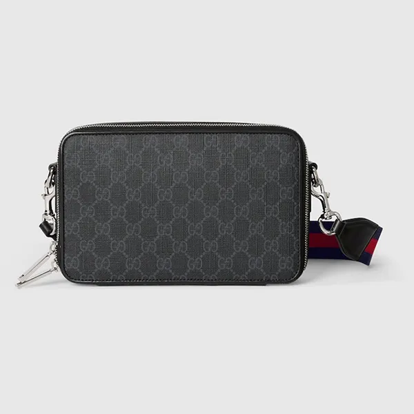 Túi Đeo Chéo Nam Gucci GG Black Small Shoulder Bag 792456 FADJA 1042 Màu Xám Đen - Túi xách - Vua Hàng Hiệu