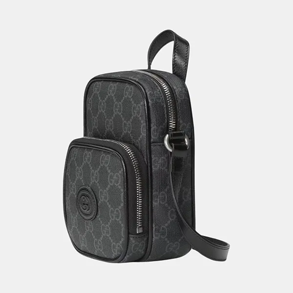Túi Đeo Chéo Nam Gucci Interlocking Mini 67295292TCN1000 Màu Xám Đen - Túi xách - Vua Hàng Hiệu