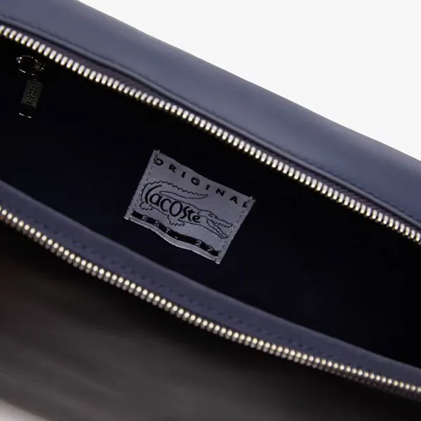 Túi Đeo Chéo Nam Lacoste Lettered Rectangular Smooth Leather Crossbody Bag Màu Xanh Đen