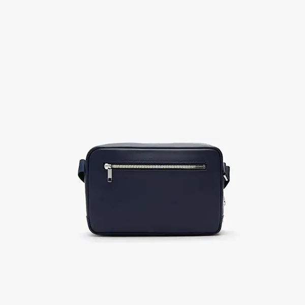 Túi Đeo Chéo Nam Lacoste Lettered Rectangular Smooth Leather Crossbody Bag Màu Xanh Đen
