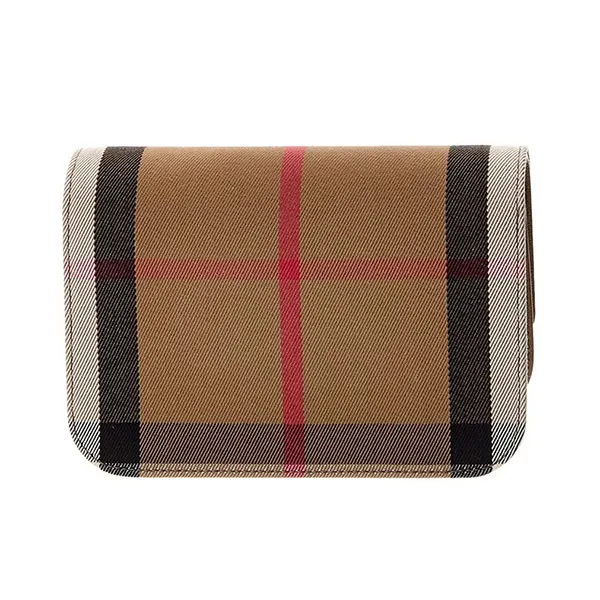 Túi Đeo Chéo Nữ Burberry Check Canvas & Leather Shoulder Bag Brown Màu Nâu Kẻ - Túi xách - Vua Hàng Hiệu