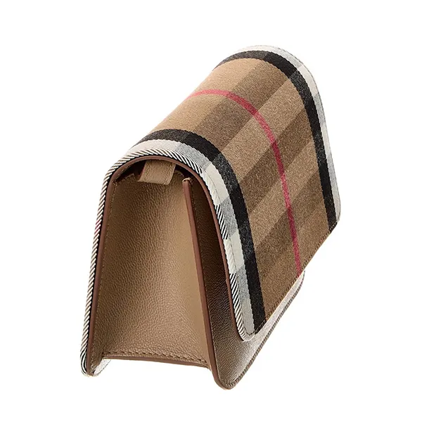 Túi Đeo Chéo Nữ Burberry Check Canvas & Leather Shoulder Bag Brown Màu Nâu Kẻ - Túi xách - Vua Hàng Hiệu