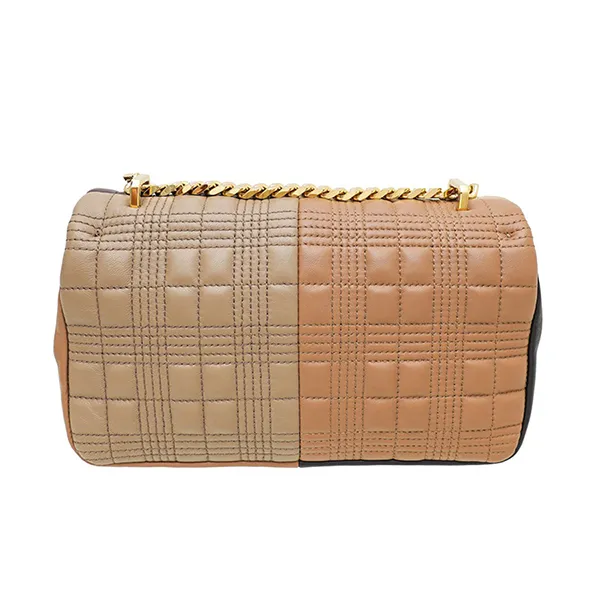 Túi Đeo Chéo Nữ Burberry Colorblock Quilted Small Lola Chain Bag Màu Be Nâu - Túi xách - Vua Hàng Hiệu