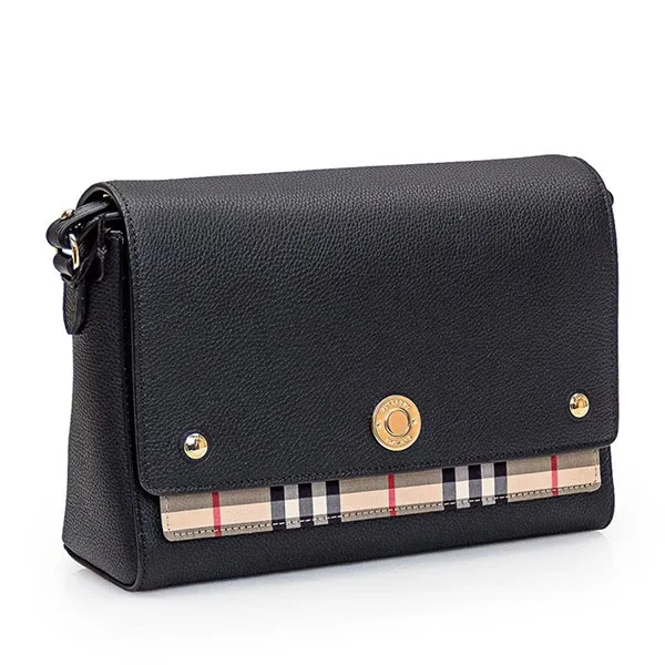 Túi Đeo Chéo Nữ Burberry Medium Vintage Check Note Black Shoulder Bag Màu Đen - Túi xách - Vua Hàng Hiệu