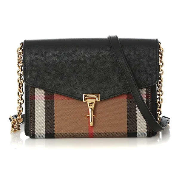 Túi Đeo Chéo Nữ Burberry Small Macken Vintage Check Crossbody Bag Màu Nâu Đen - Túi xách - Vua Hàng Hiệu