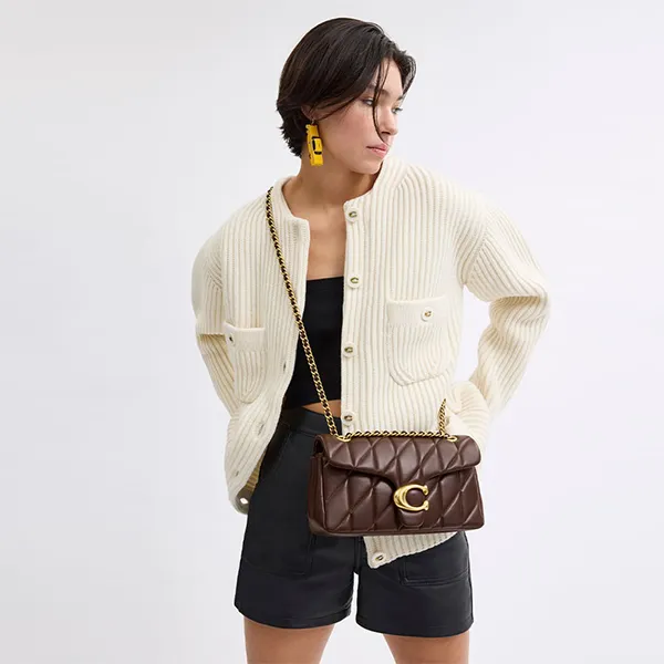 Túi Đeo Chéo Nữ Coach Bolsa Tabby Shoulder 26 With Quilting Crossbody Bag CP150B4MPL Màu Nâu Đậm - Túi xách - Vua Hàng Hiệu