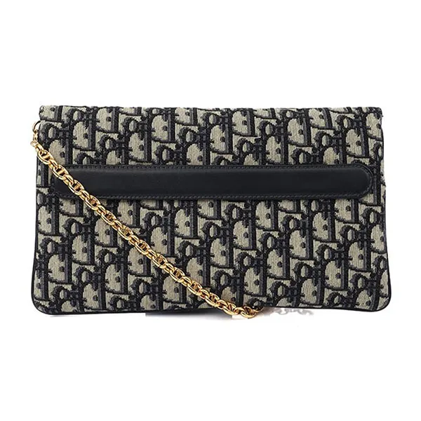 Túi Đeo Chéo Nữ Dior Double Clutch Oblique Jacquard Canvas Crossbody Bag Màu Đen - Túi xách - Vua Hàng Hiệu