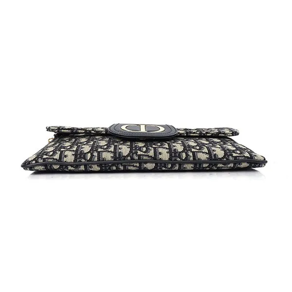 Túi Đeo Chéo Nữ Dior Double Clutch Oblique Jacquard Canvas Crossbody Bag Màu Đen - Túi xách - Vua Hàng Hiệu