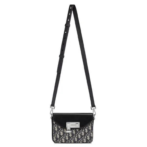 Túi Đeo Chéo Nữ Dior Oblique Galaxy Black 1LXPO214UCT H28E Màu Đen