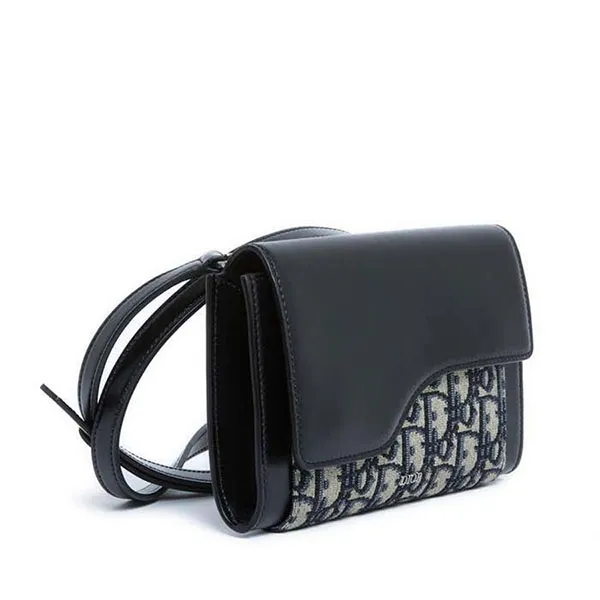 Túi Đeo Chéo Nữ Dior Oblique Jacquard Màu Đen