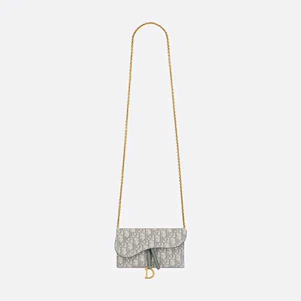 Túi Đeo Chéo Nữ Dior Small Saddle Pouch Chain Grey S5614CTZQ-M932 Màu Xám - Túi xách - Vua Hàng Hiệu