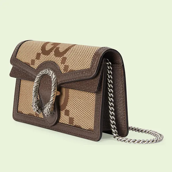 Túi Đeo Chéo Nữ Gucci Dionysus Jumbo GG Super Mini Bag 476432 UKMBN 2572 Màu Nâu Be - Túi xách - Vua Hàng Hiệu