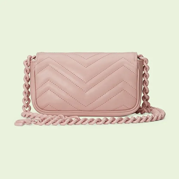 Túi Đeo Chéo Nữ Gucci GG Marmont Belt Bag In Light Pink Màu Hồng - Túi xách - Vua Hàng Hiệu
