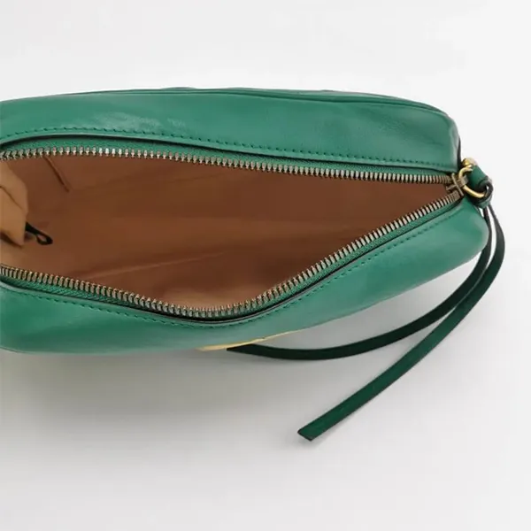 Túi Đeo Chéo Nữ Gucci GG Marmont Leather Crossbody Bag Màu Xanh Lá